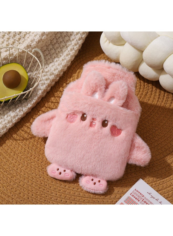 قربة ماء ساخن سعة 1000 مل مع غطاء ناعم مانع للتسرب، حقيبة يد طويلة ودافئة من القطيفة، قابلة لإعادة الاستخدام، مناسبة للنساء والفتيات، حقيبة ماء ساخن محمولة للمكتب والمنزل والسرير - Image 3